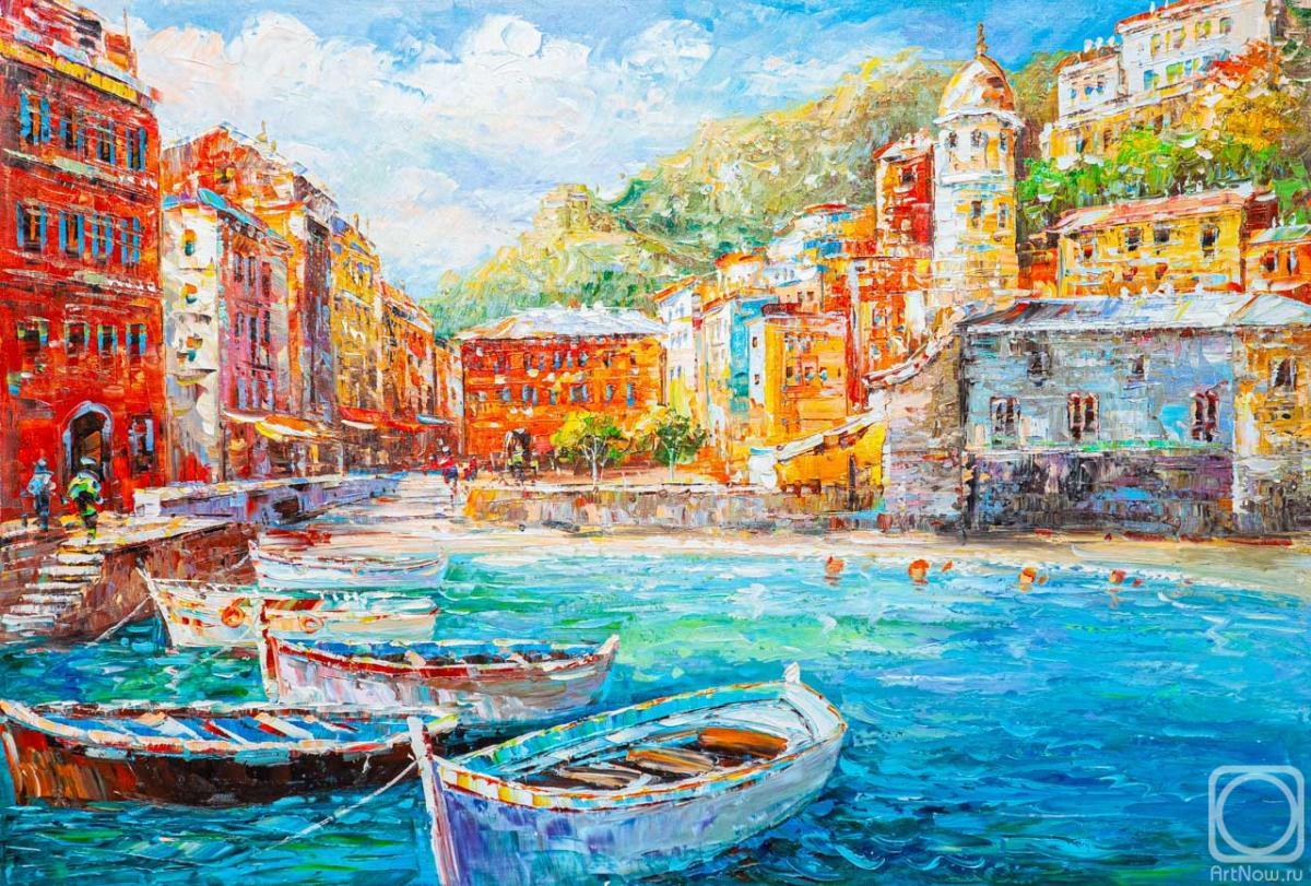 Vlodarchik Andjei. Pearl of Liguria. View of the Italian town of Vernazza N2