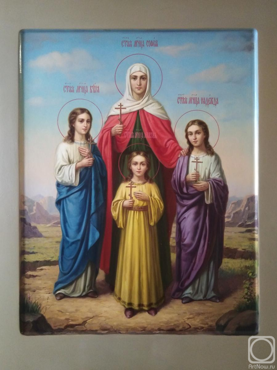 Mukhin Boris. Icon "Saints Vera, Nadezhda, Lyubov and their mother Sophia"