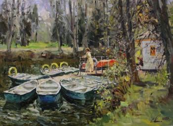 Painting The boats in Pavlovsk Park. Malykh Evgeny