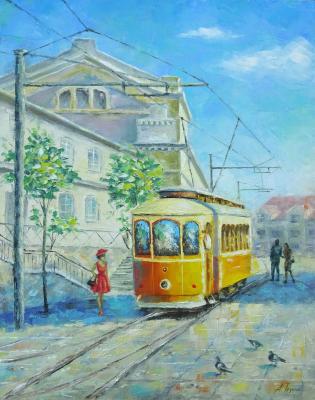 The tram is ringing. Tezina Anna
