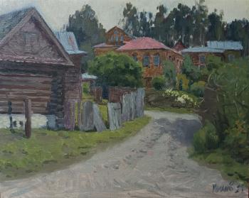 A house with a red roof. Miheev Aleksandr