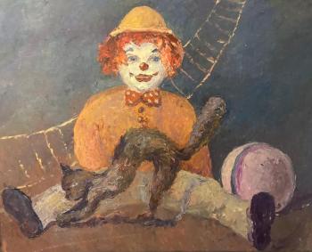 A clown with a cat. Fedotova Veronika