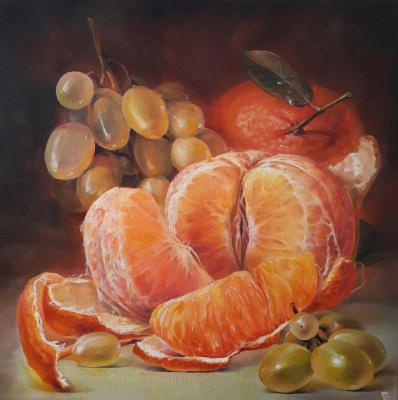 Still life with tangerines. Gusev Sergey