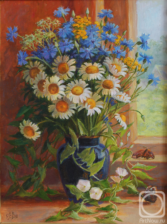 Shumakova Elena. Cornflowers and daisies