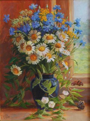 Cornflowers and daisies. Shumakova Elena