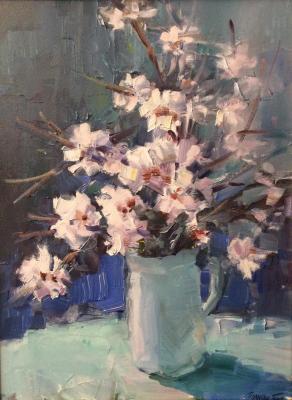 Bouquet of flowering branches of the almond tree (). Poluyan Yelena