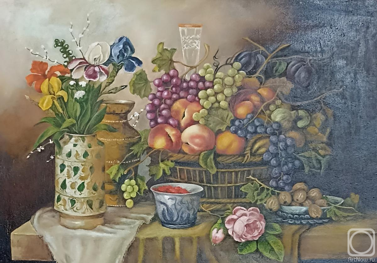 Fadeeva Evgeniya. Still life with peaches. Copy