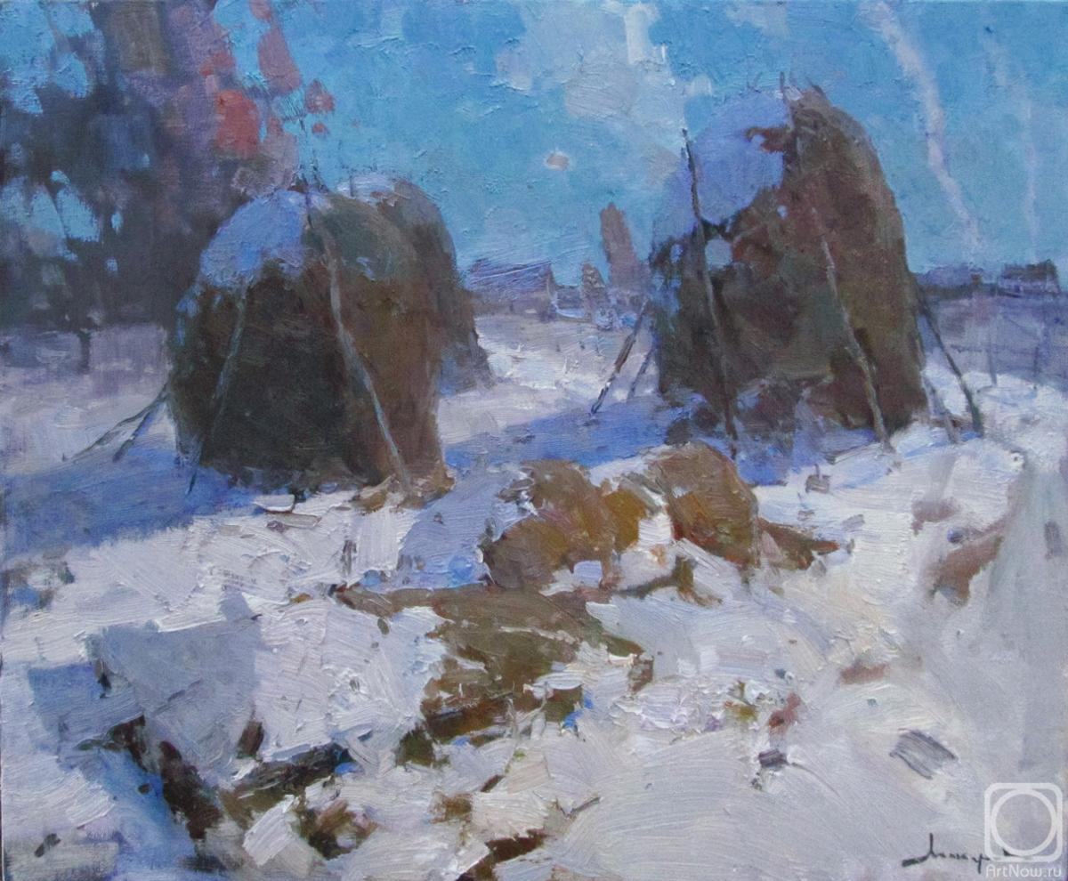 Makarov Vitaly. Winter day. Haystacks