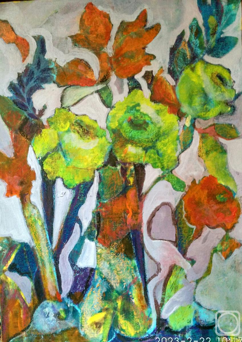 Kambarova Irina. Yellow roses. Abstraction