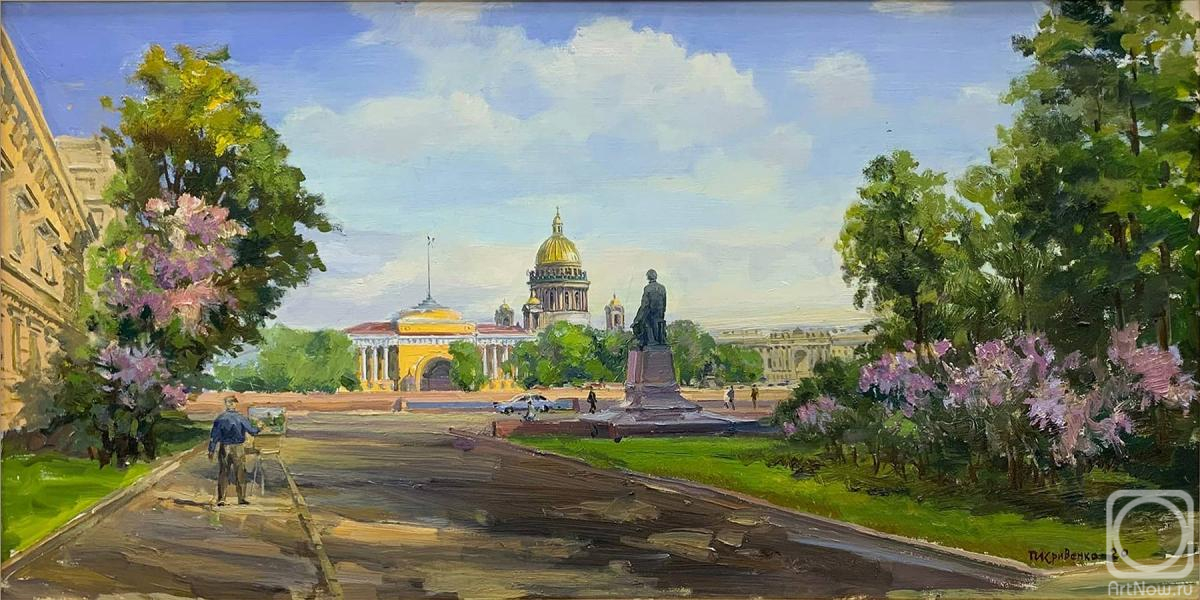 Krivenko Peter. View of St. Isaac's Cathedral from Vasilievsky Island