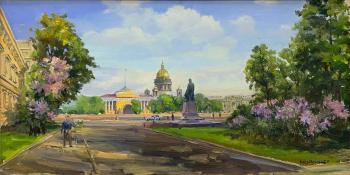 View of St. Isaac's Cathedral from Vasilievsky Island (Monument Is Petersburg). Krivenko Peter