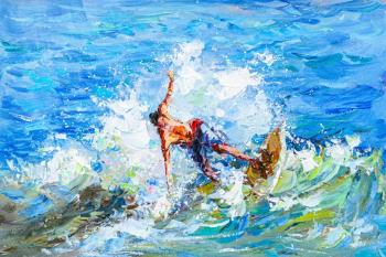 Surfing. Running on the waves. Rodries Jose