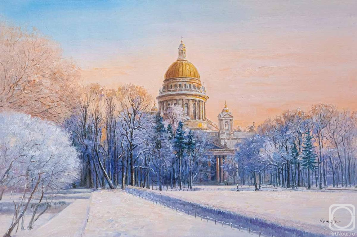 Kamskij Savelij. Frosty evening at St. Isaac's Cathedral