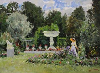 Painting Tsarskoye Selo. The Private Garden in the Catherine Park. Malykh Evgeny