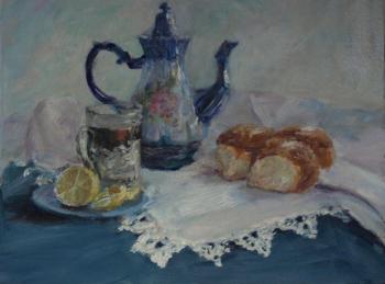 Tea wish buns (Traditional Still Life). Korznikova Larisa