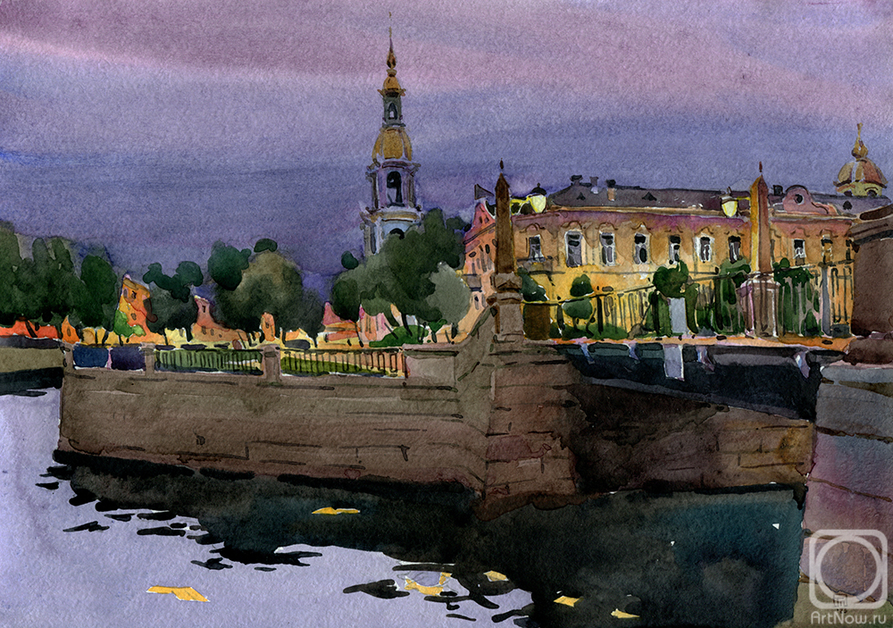 Tyutrin Peter. Krasnogvardeysky Bridge. Twilight