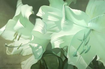 Lilies "White rustle" (Photorealism). Grechina Anna