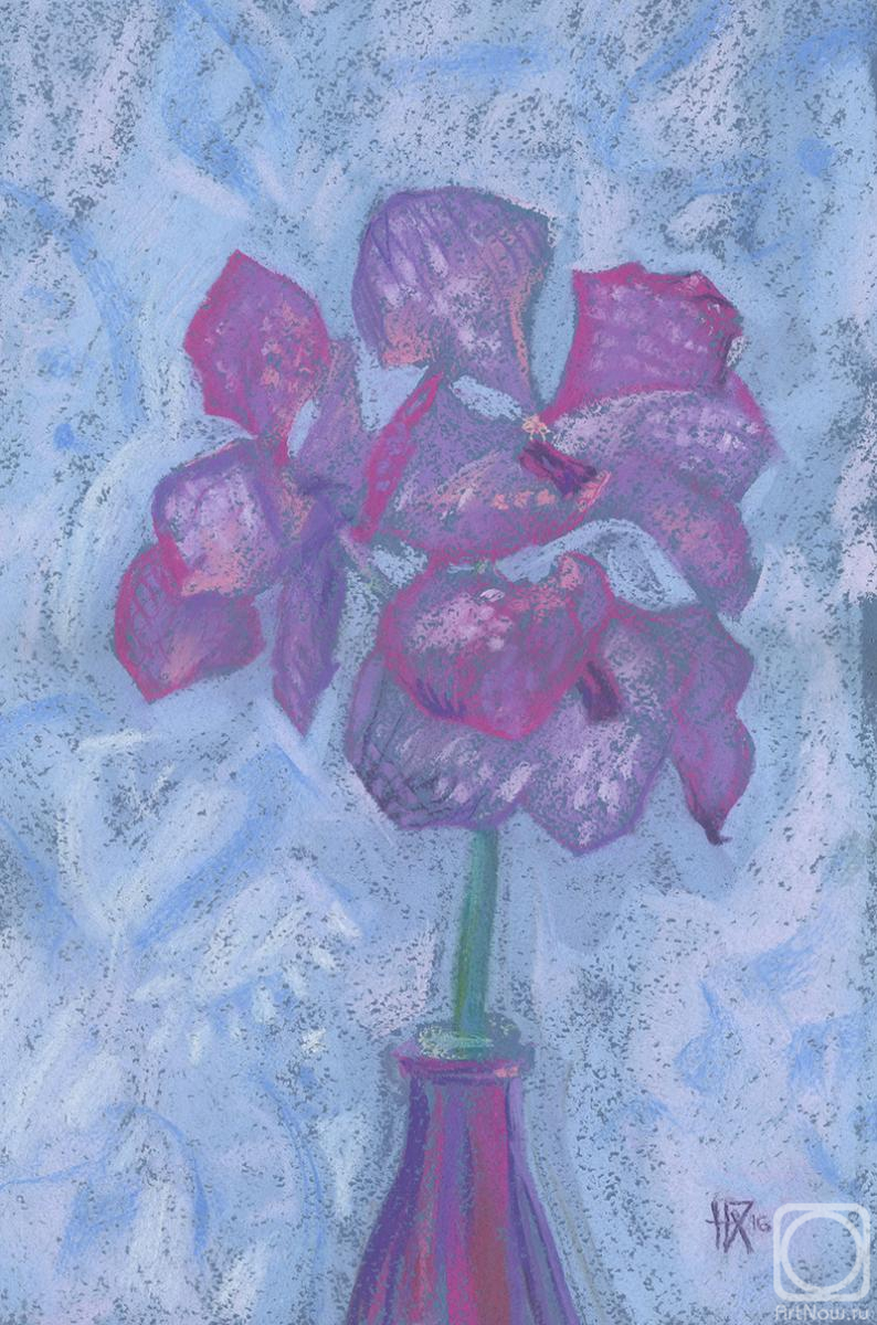 Horoshih Yuliya. Purple Orchid, pastel painting