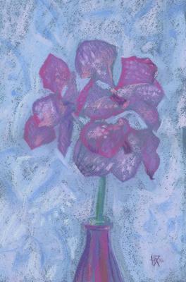 Purple Orchid, pastel painting