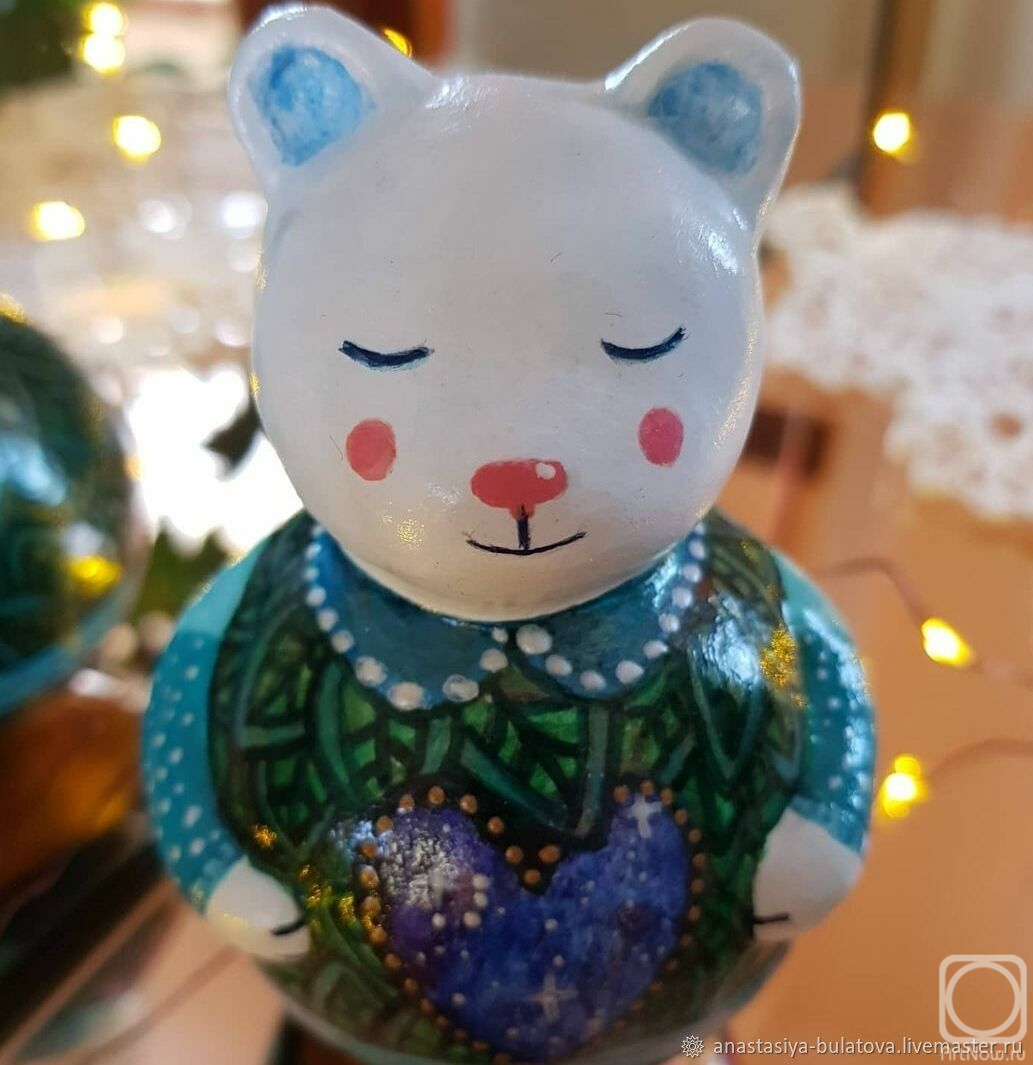 Bulatovaya Anastasiya. Figurine: Roly-Poly Bear "White Bear"