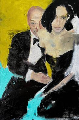 Painting portrait of a couple "She said yes". Timchenko Diana