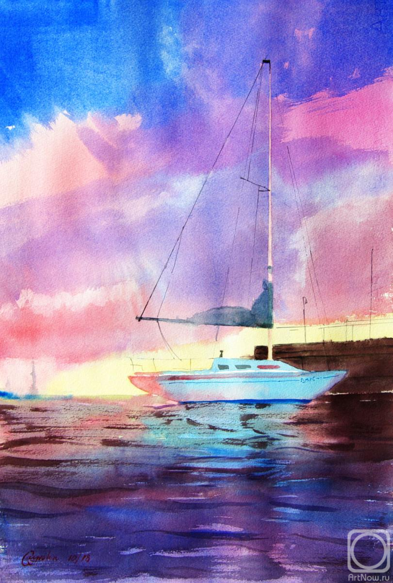 Gayvoronskaya Elena. Sunset sailboat