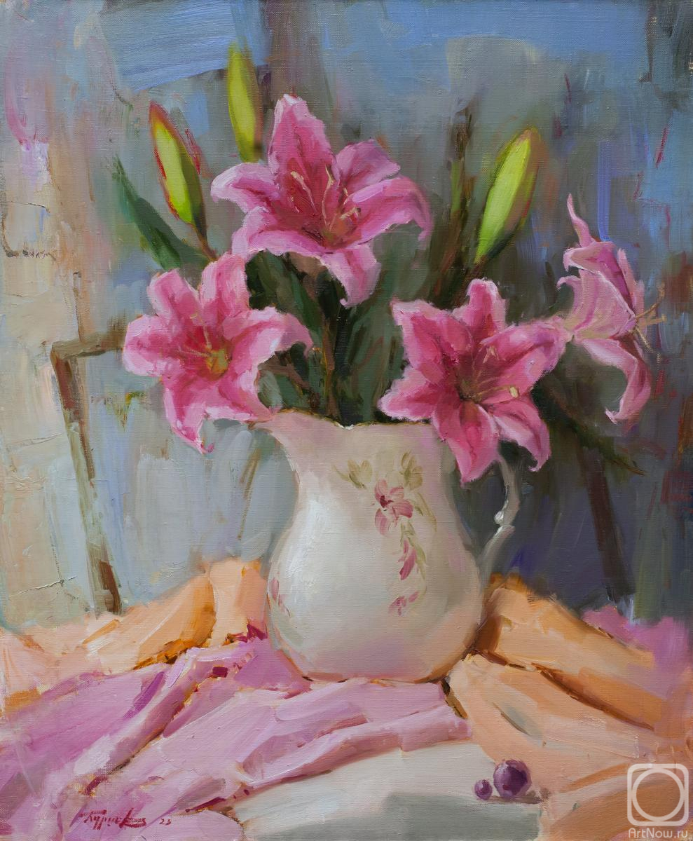 Burtsev Evgeny. Still life with pink lilies
