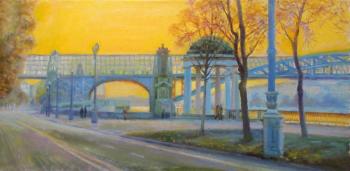 Sunset on the embankment of Gorky Park (Andrew S Bridge). Malyusova Tatiana