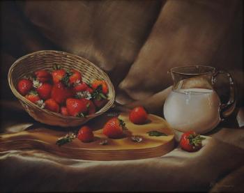 Still life with strawberries. Virchenko Vladimir