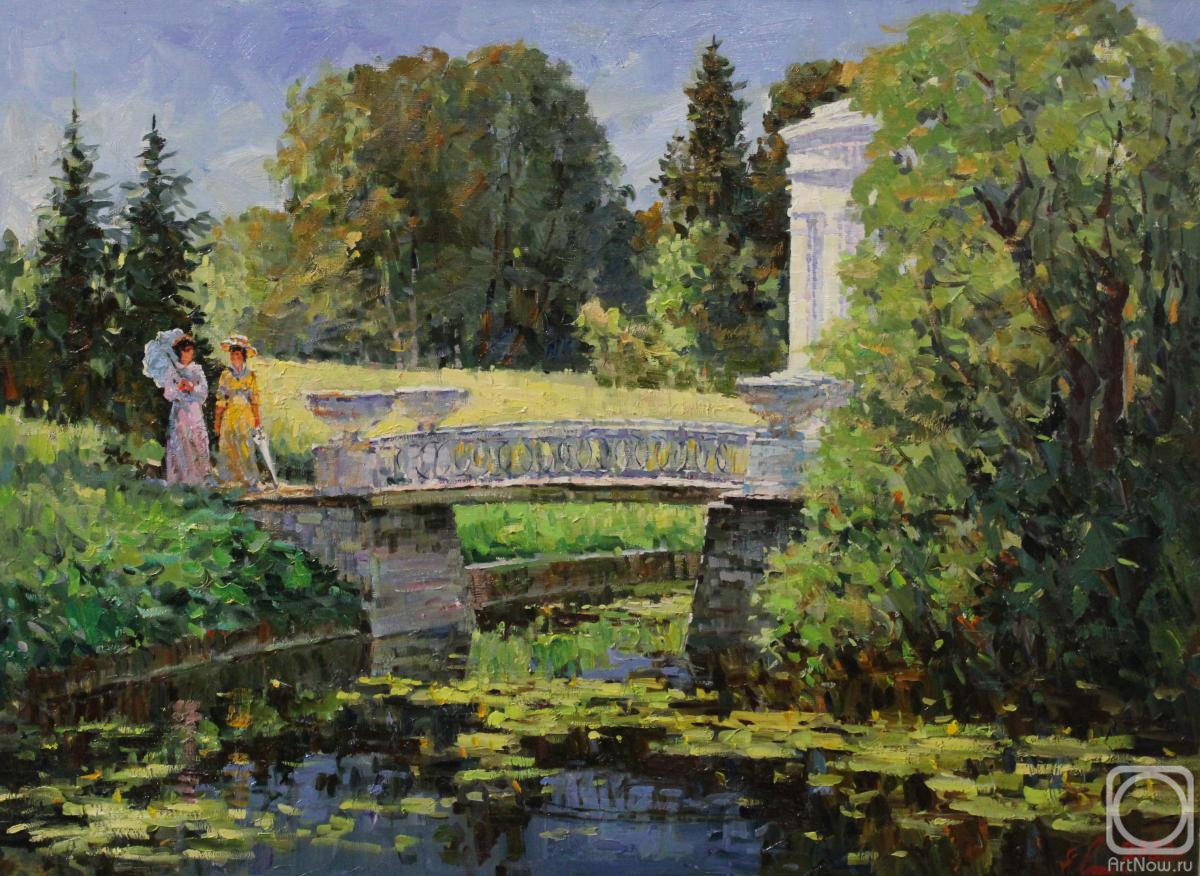 Malykh Evgeny. Pavlovsk. The view of the Cast Iron Bridge and the Temple of Friendship