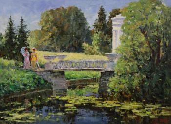 Pavlovsk. The view of the Cast Iron Bridge and the Temple of Friendship (Slavianka River). Malykh Evgeny