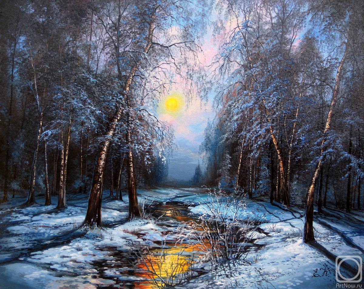 Korableva Elena. Winter night. Forest
