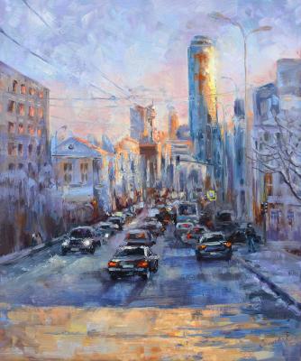 A new day. Ekaterinburg (Painting In Lilac Tones). Tyutina-Zaykova Ekaterina