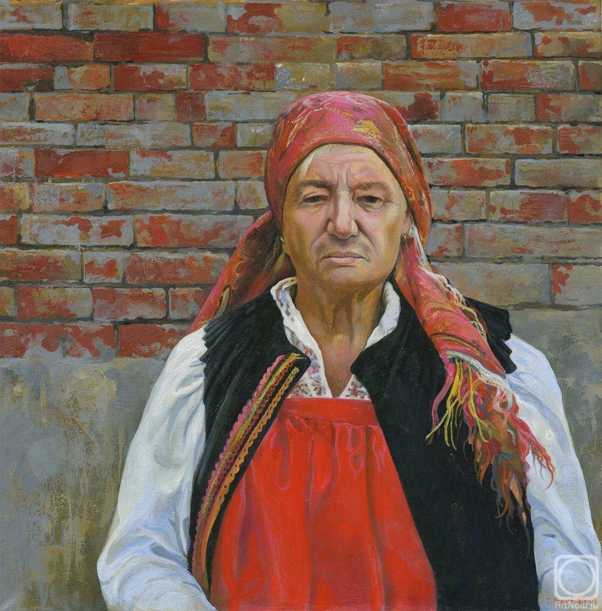 Chernov Denis. Portrait of an Old Woman in National Garment