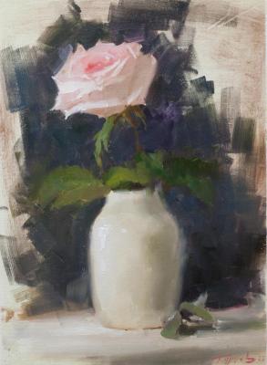 Rose in the white vase