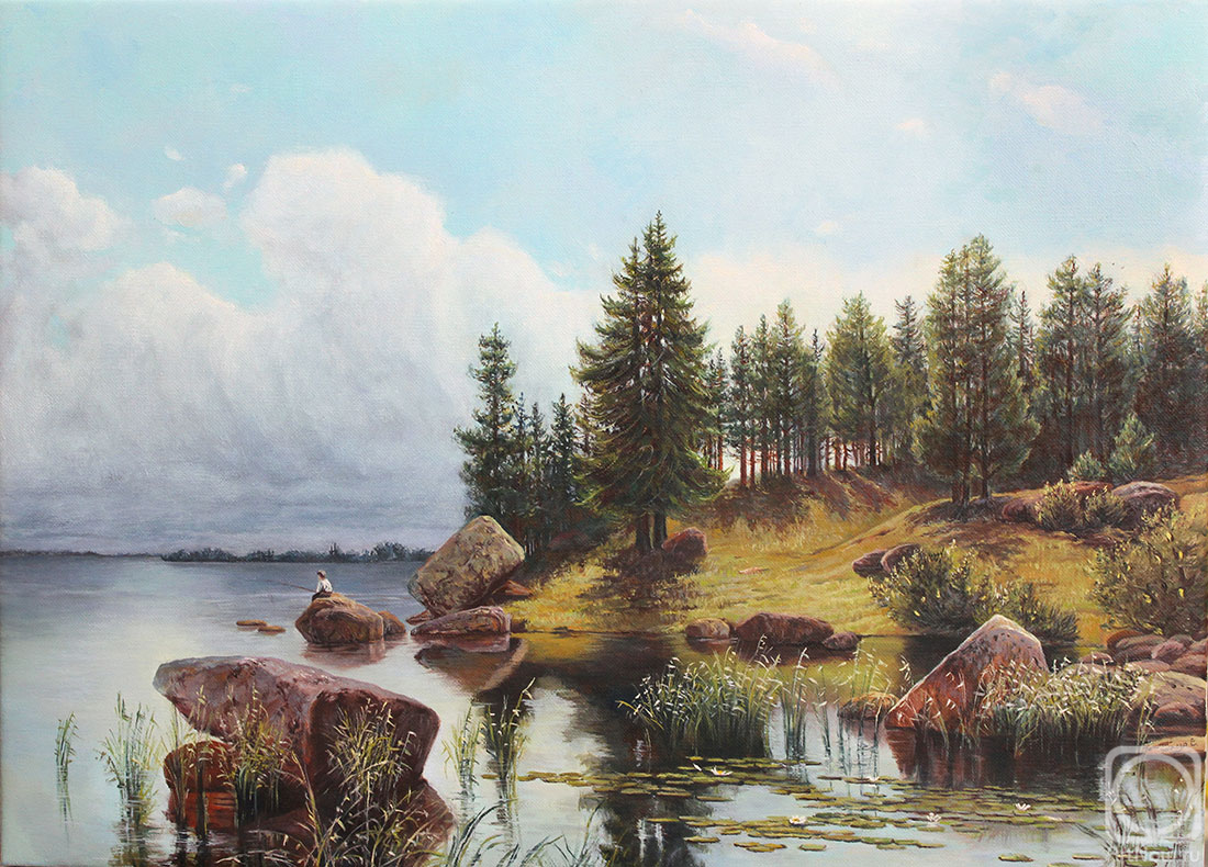 Tyutina-Zaykova Ekaterina. By the forest lake. A copy of Arseny Meshchersky