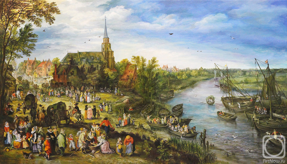 Tyutina-Zaykova Ekaterina. Village fair. Copy. Jan Brueghel