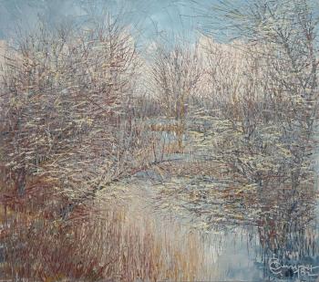 Willows over the river (Impasto Technique). Smirnov Sergey