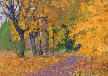 Maple alley in Tsaritsyno park. October. Kozhin Simon