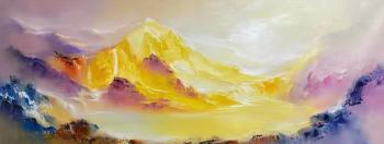 Mountain landscape in evening tones. Vevers Christina