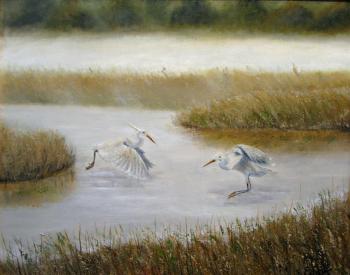 Early morning (Egrets). Savelyeva Elena