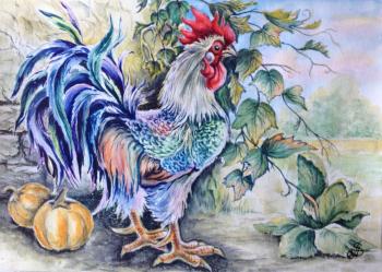The dreamer (Rooster Watercolor). Smetankin Anatoliy
