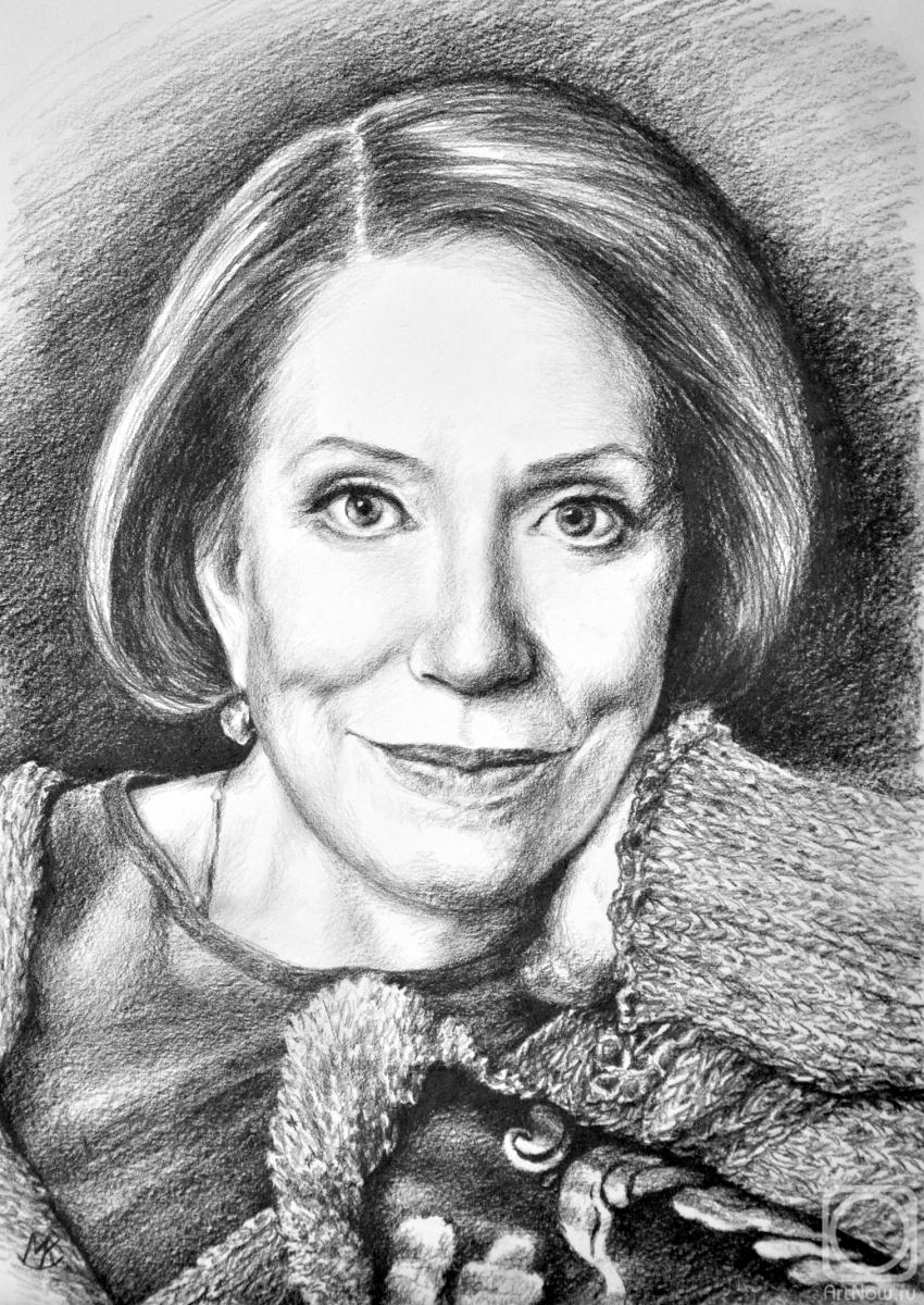 Kozlova Mariya. Pencil portrait of the theater and film actress Inna Churikova