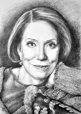 Pencil portrait of the theater and film actress Inna Churikova. Kozlova Mariya