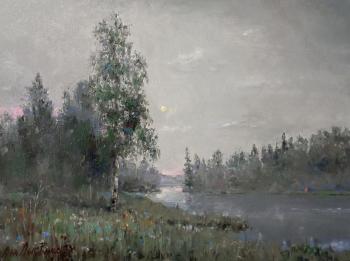 Early dawn by the river (Russian Realism Painting). Lyssenko Andrey