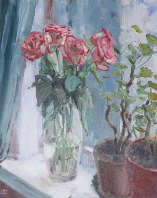 Roses on the window. Sazykina Olga