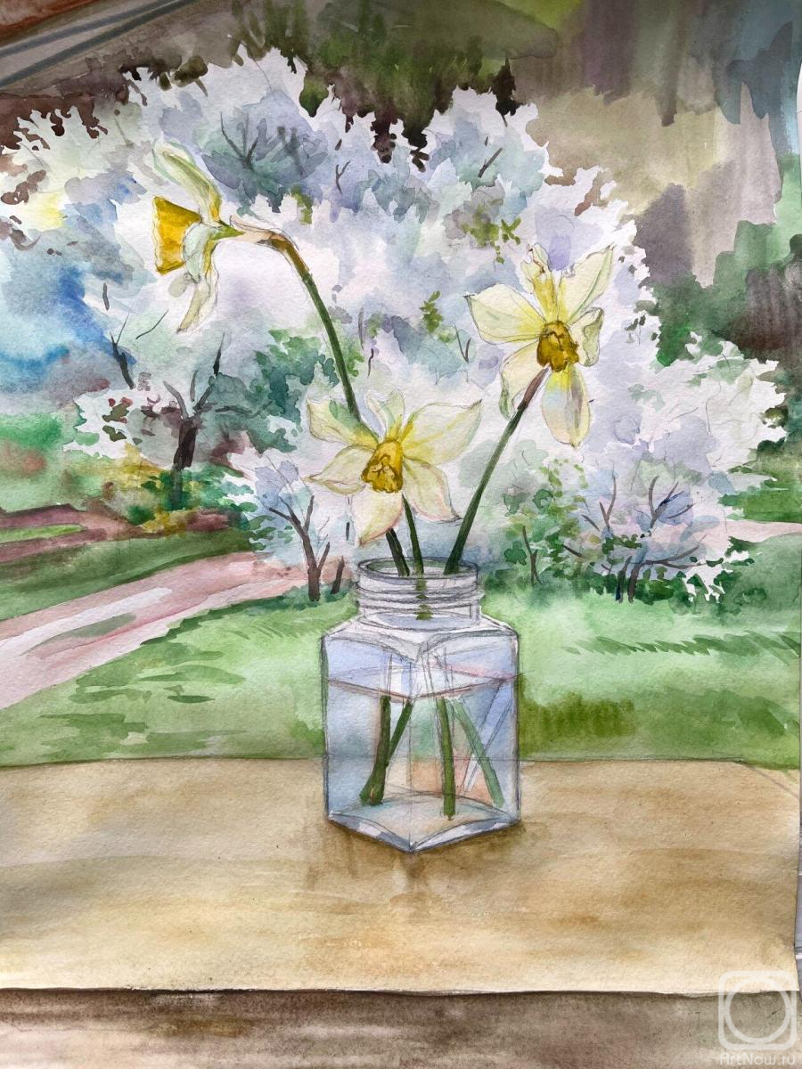 Tsebenko Natalia. Study with daffodils