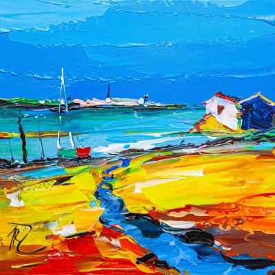 Beach stories. Boat on the shore (Painting House On The Shore). Rodries Jose