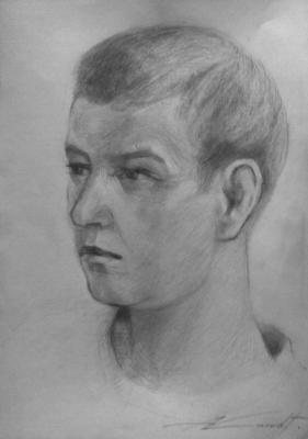 Portrait in pencil. Knecht Aleksander