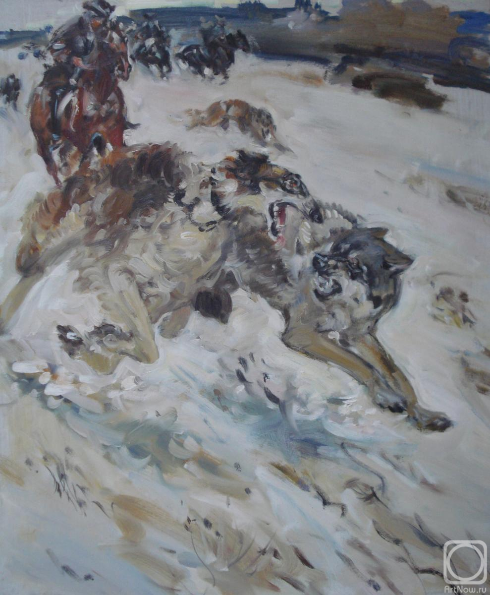 Bastrykin Viktor. Greyhound and wolf